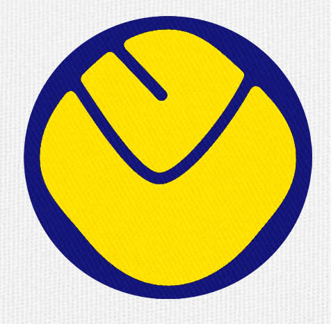 the yellow smiley badge here sported by champions
